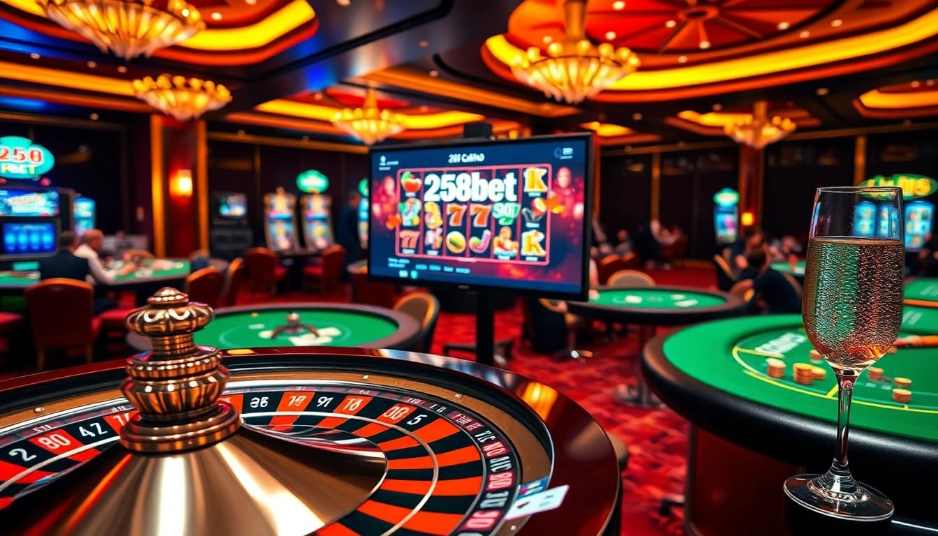 Experience the thrill of online gambling with 258bet com login showcasing exciting gameplay and luxurious casino elements.