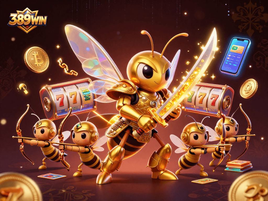 Engage with 389WIN and experience vibrant gambling dynamics through a captivating 3D illustration.