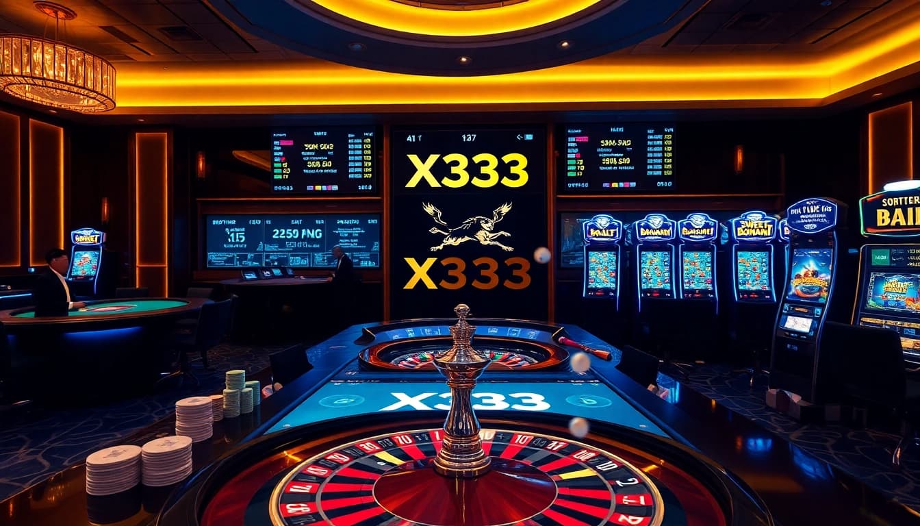 X333 casino table showing active blackjack game with dynamic poker chips and live betting interface