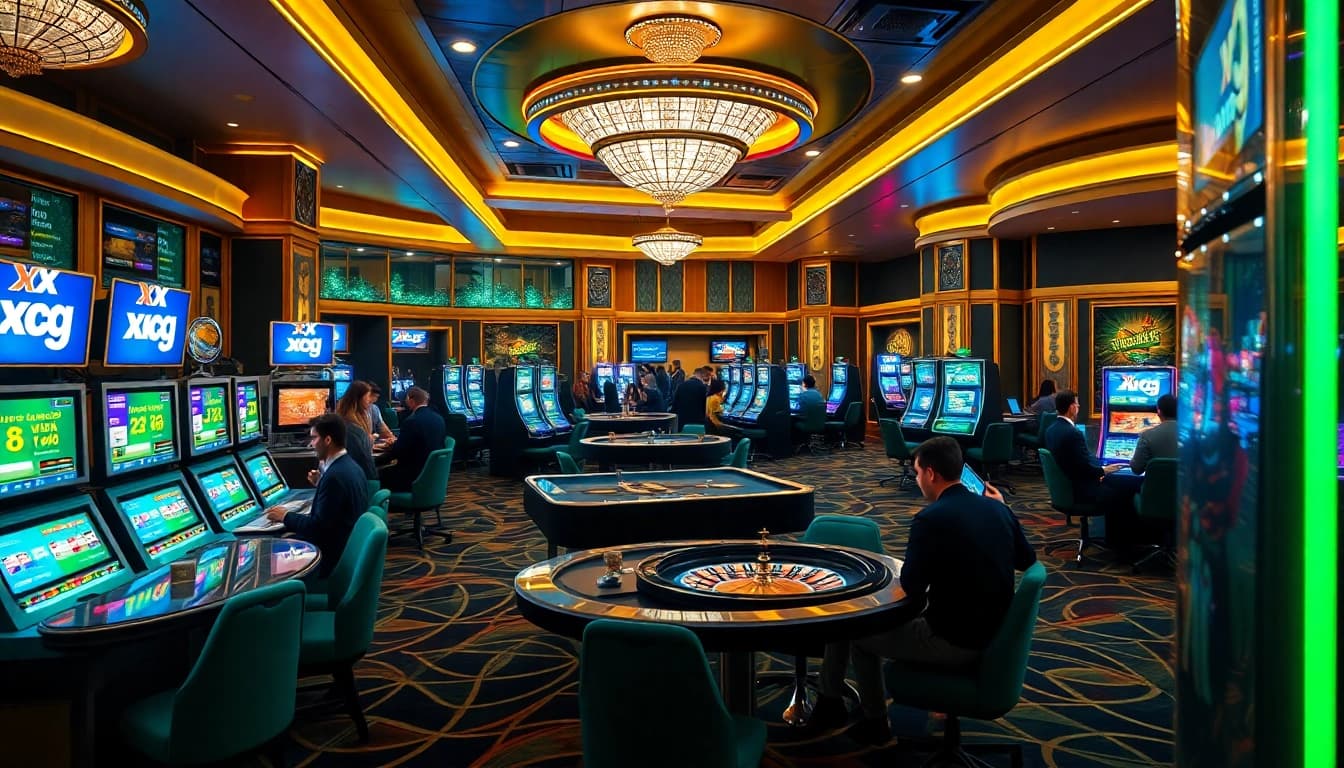 Exciting casino scene showcasing the luxury of betting with xx gg technology in action.