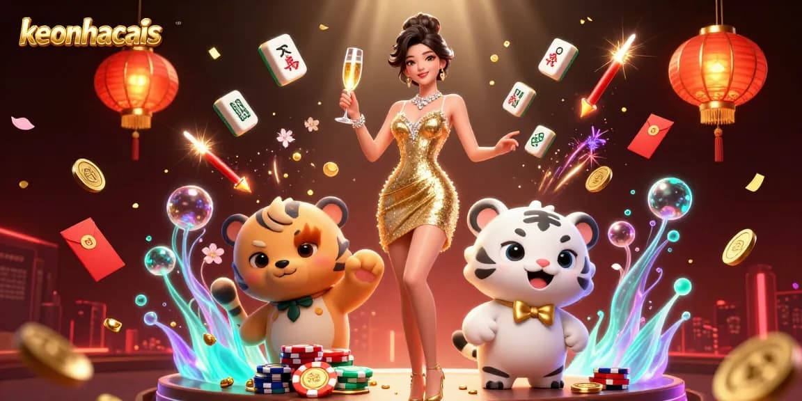 Experience exciting betting action with keonhacais in this vibrant 3D casino scene.