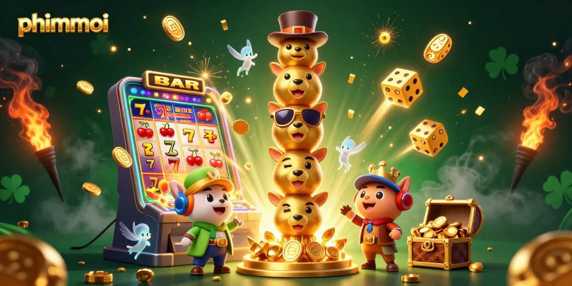 Spin jackpots and win at phimmoi with lively casino-themed 3D illustration.
