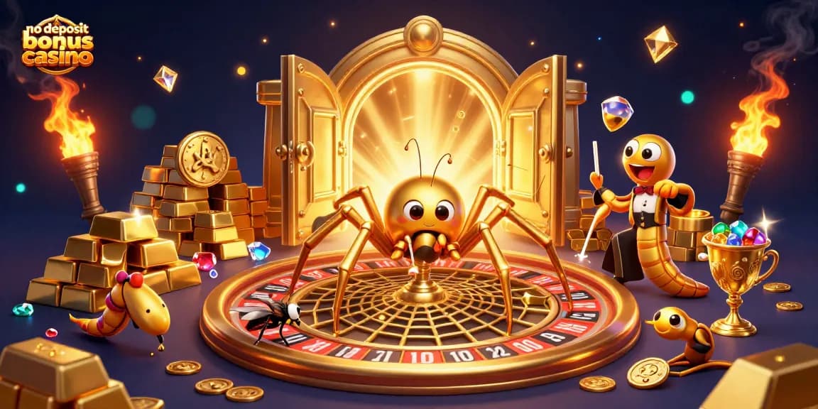 Win innovative no deposit bonus casino offers in a dynamic 3D scene with engaging characters and rich visual elements.