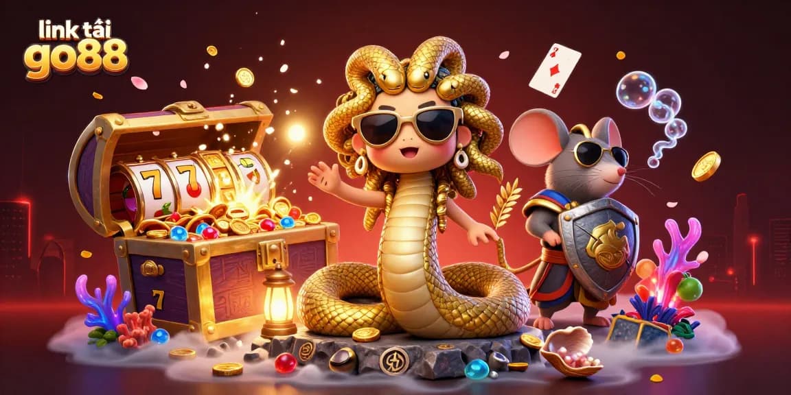 Spin the reels and win big with link tải go88 featuring vibrant 3D casino elements and characters.
