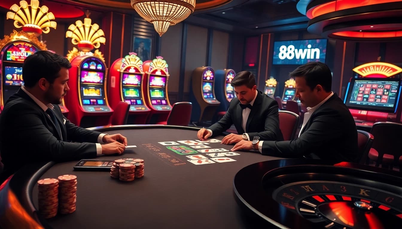 Experience the thrill of gambling at 98 win with intense blackjack play and vibrant casino elements.