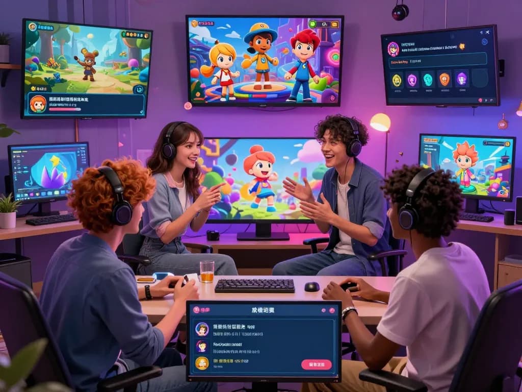 Exciting adult game scene showcasing diverse characters in an interactive visual novel.