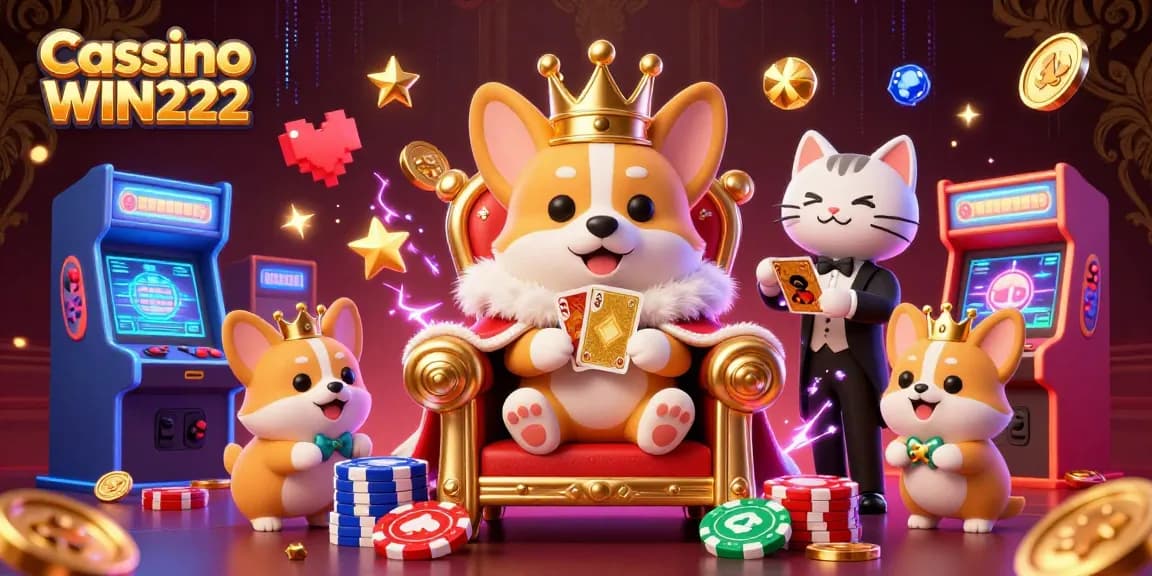 Win big at Cassino WIN222, where royal corgi fun meets bright gaming excitement!