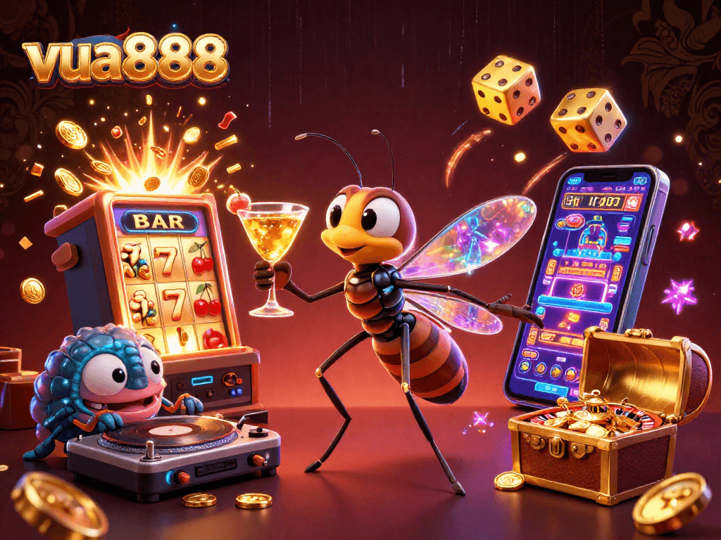 Experience thrilling gameplay with vua888 at the vibrant casino world, featuring unique characters and exciting elements.