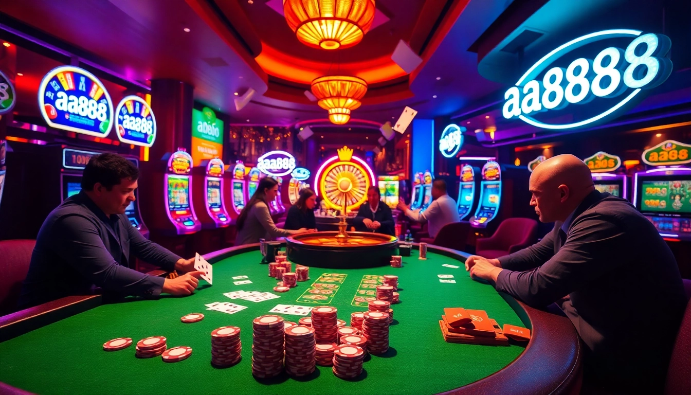 Desfrute de uma jogabilidade emocionante no aa888 casino com pôquer vibrante e máquinas caça-níqueis.