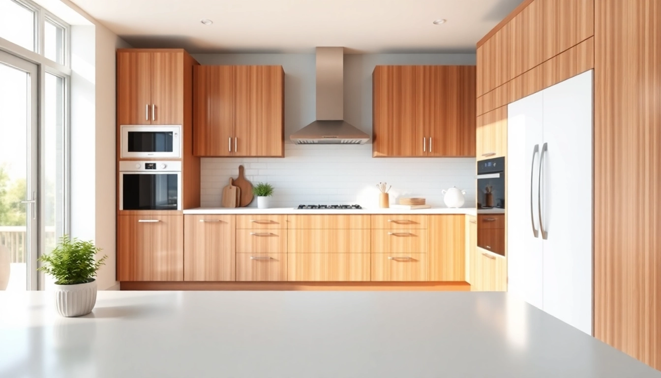 Cabinet Refacing Largo FL with newly finished cabinets showcasing modern design.