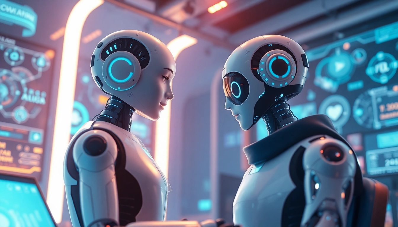 Interactive Crushon AI character in a futuristic digital environment, emphasizing companionship and technology.