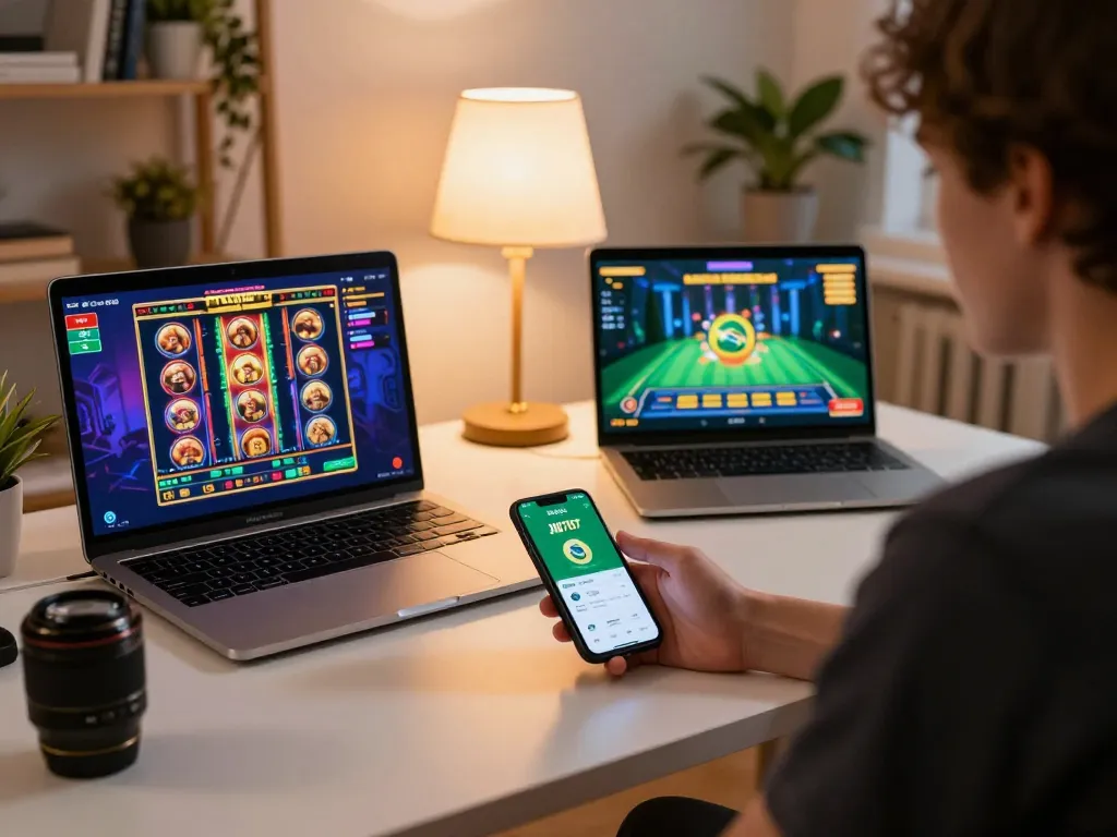 Engaging with the Jili707 app Brazil on a smartphone in a cozy home gaming setup.